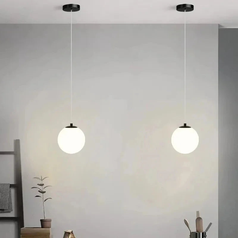 Lustre Pendente de Vidro com LED para Sala e Quarto Offertaza