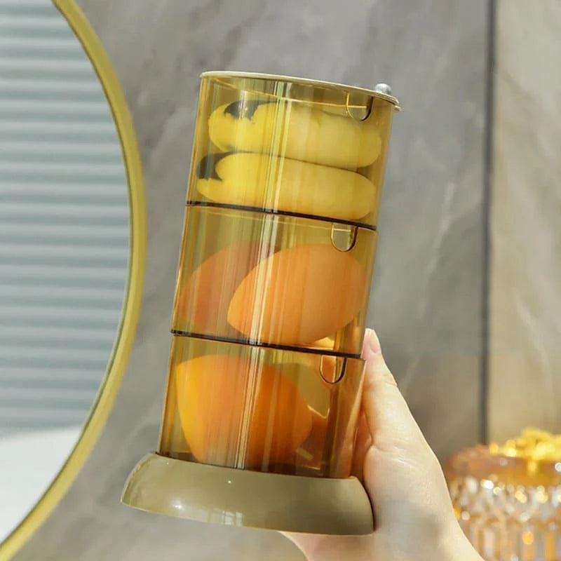 Organizador de Maquiagem Porta Esponja com Design Empilhável e Moderno Offertaza