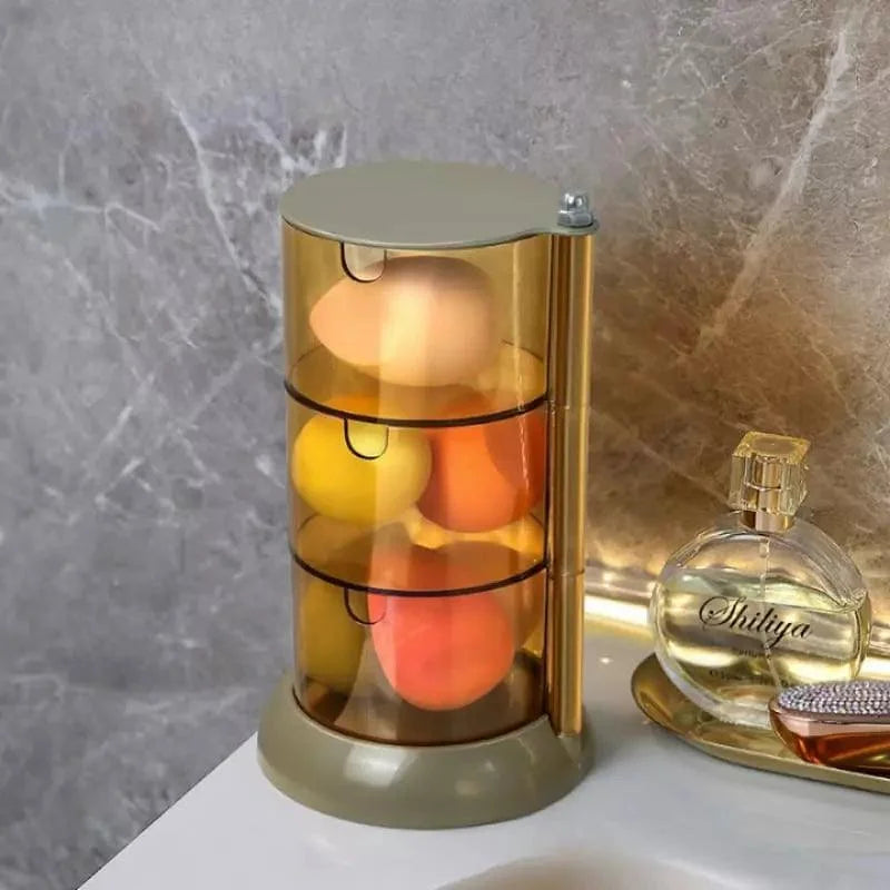 Organizador de Maquiagem Porta Esponja com Design Empilhável e Moderno Offertaza