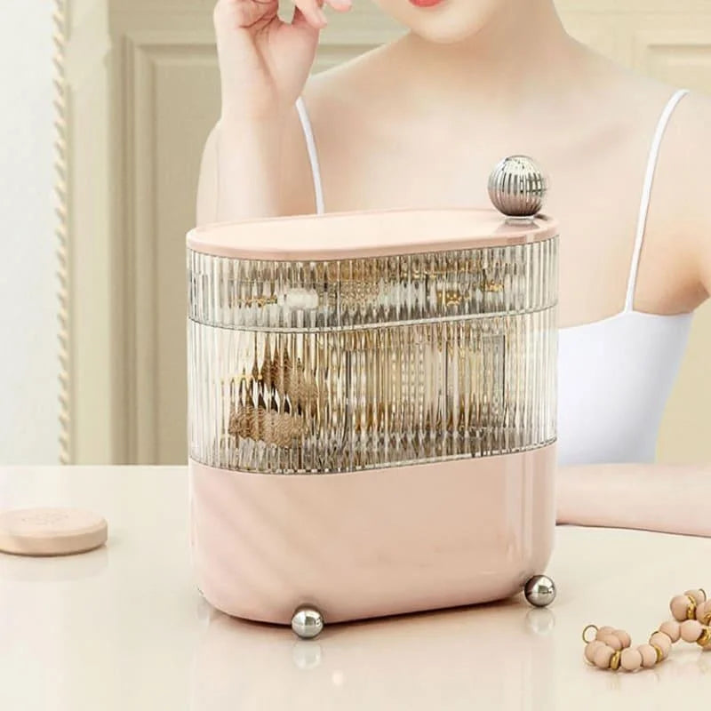 Porta Joias Organizador Transparente com Divisórias e Design Moderno Offertaza