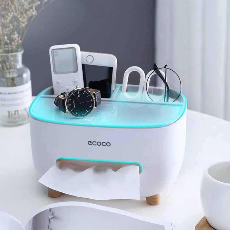 Dispenser Porta Lenço e Papel com Compartimento Multifuncional para Banheiro Offertaza