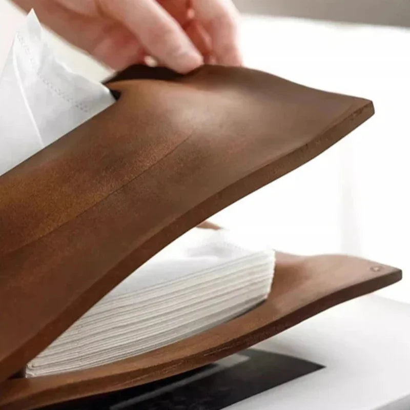 Porta Lenços de Mesa em Madeira de Nogueira Estilo Escandinavo Offertaza