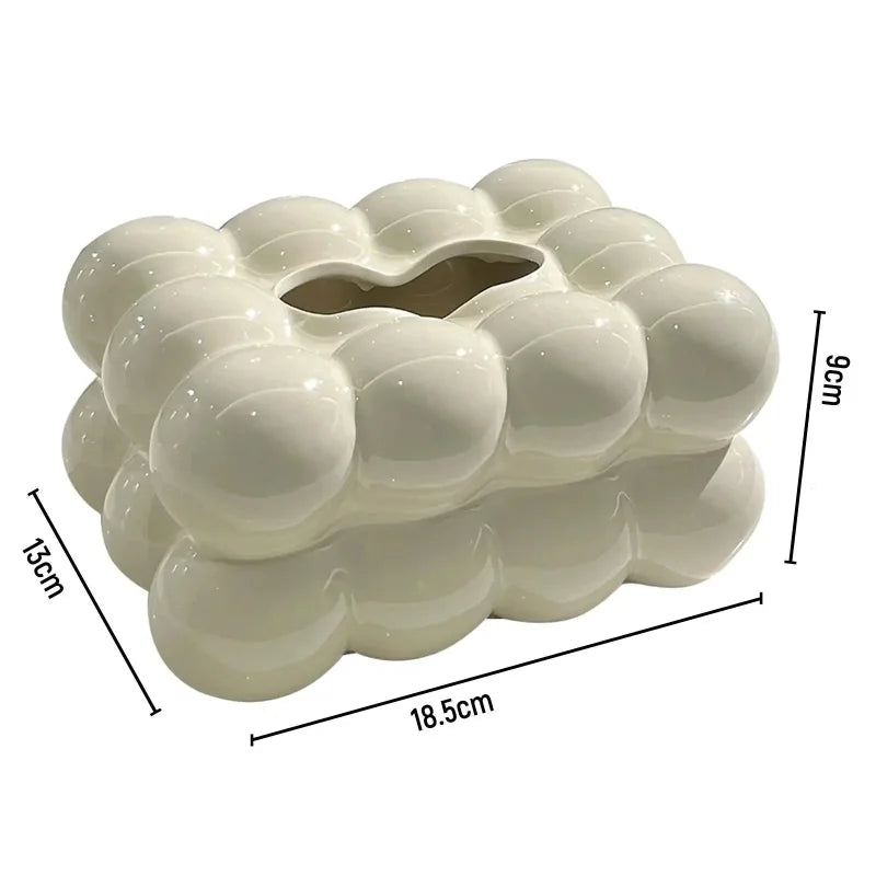 Porta Lenços de Papel Retangular em Cerâmica para Mesa Offertaza