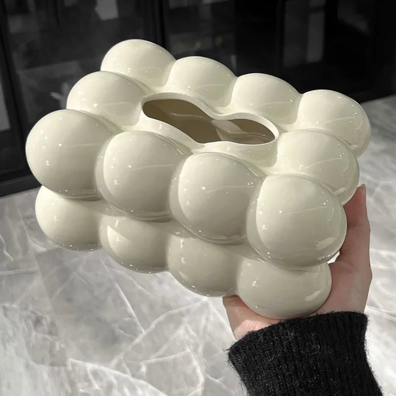 Porta Lenços de Papel Retangular em Cerâmica para Mesa Offertaza