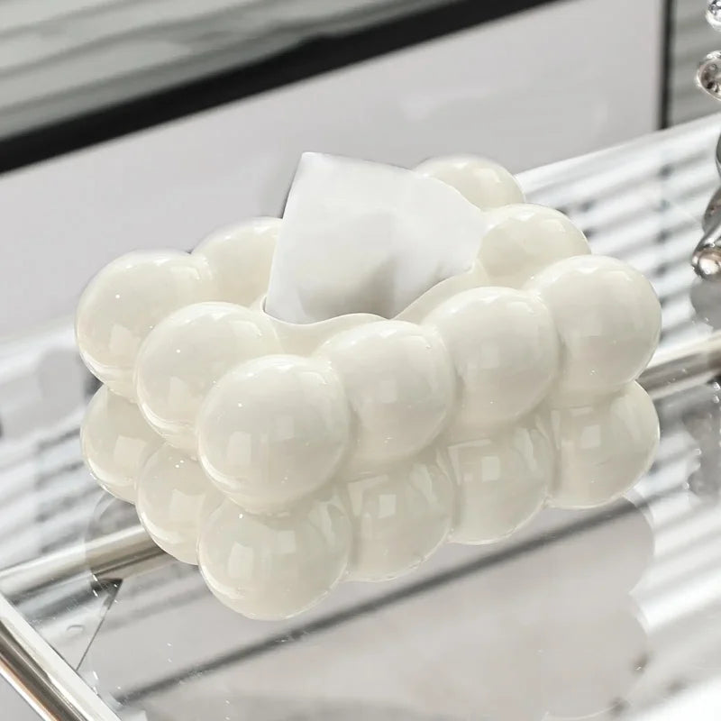 Porta Lenços de Papel Retangular em Cerâmica para Mesa Offertaza