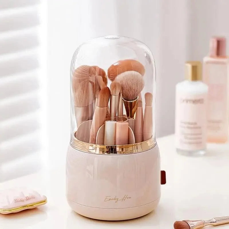 Organizador Porta Pincéis de Maquiagem Giratório com Design Moderno Offertaza