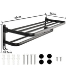 Porta Toalha de Parede Dobrável Preto ônix com Gancho Offertaza