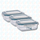 Pote de Vidro Hermético – Kit 3 Peças com Tampa e Divisória