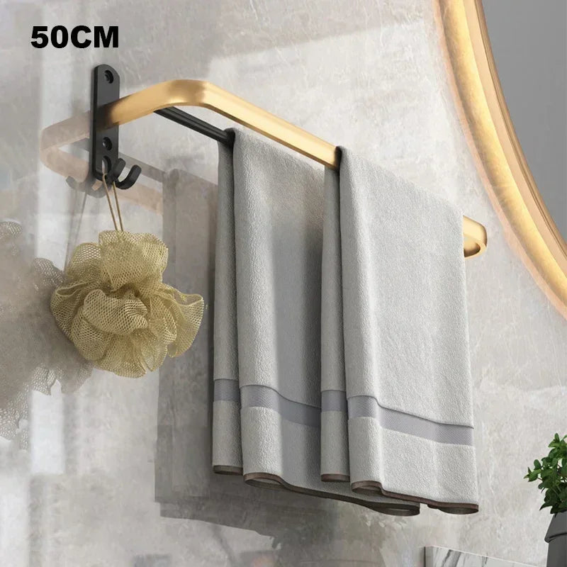 Prateleira de Banheiro em Alumínio com Ganchos e Porta-Papel Offertaza