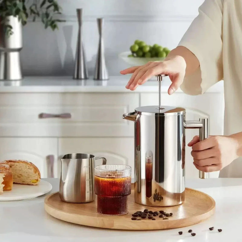 Prensa Francesa Inox Parede Dupla 700ml - Offertaza