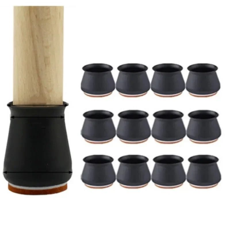 Protetor de Pés de Cadeira e Mesa em Silicone com Feltro Antiderrapante Offertaza