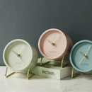 Relógio de Mesa Metálico Estilo Nórdico para Escritório e Quarto Offertaza