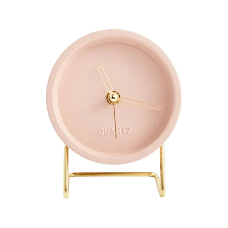 Relógio de Mesa Metálico Estilo Nórdico para Escritório e Quarto Offertaza