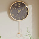 Relógio de Parede em Madeira Circular com Pêndulo para Sala Offertaza