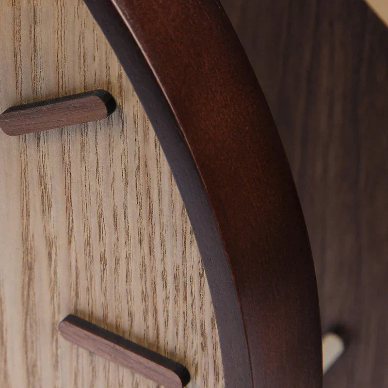 Relógio de Parede Madeira Circular Silencioso para Sala Offertaza