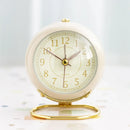 Relógio Despertador Metal Redondo Silencioso com Luz para Mesa Offertaza