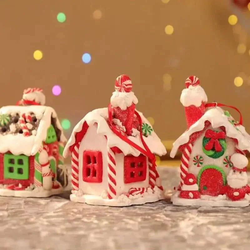 Enfeite de Natal Rústico Pingente de Casinhas para Árvore Offertaza