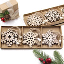 Pingentes de Natal Rústicos em Madeira 12 Unidades para Árvore Offertaza