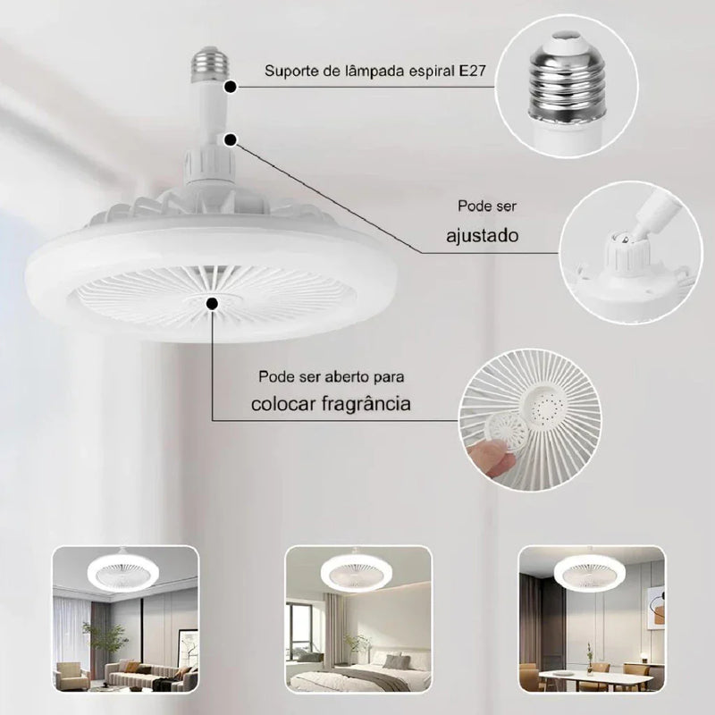 (COMPRE 1 LEVE 2) Luminária LED com Ventilador - OFERTA MÊS DO CONSUMIDOR