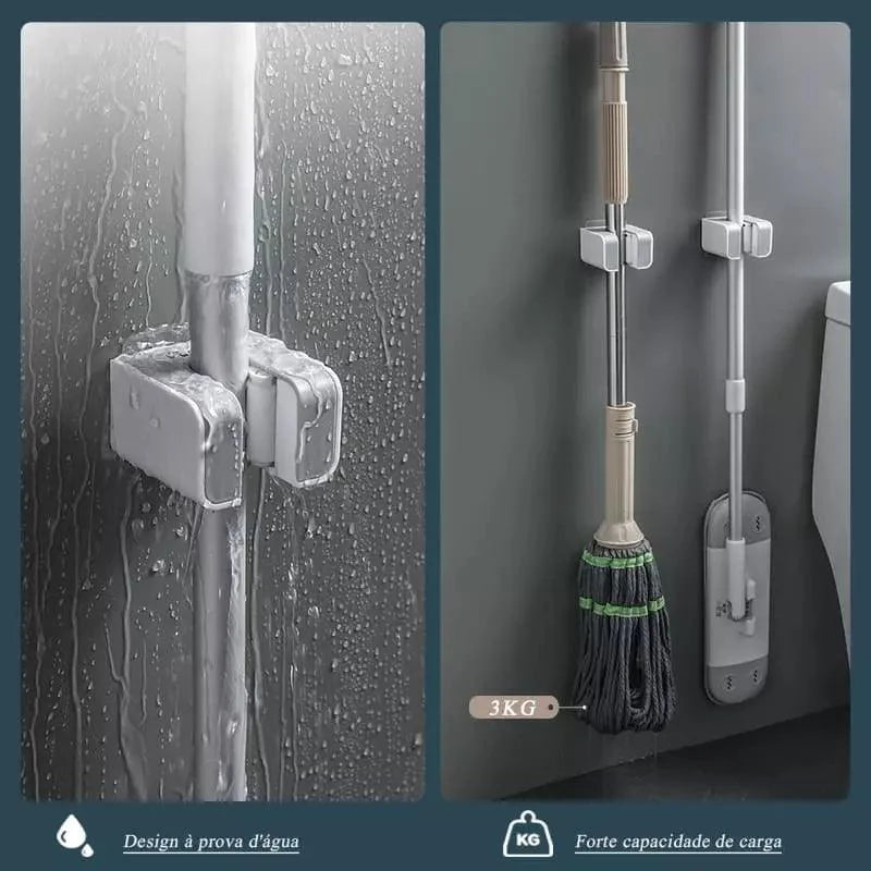 Suporte de Vassoura e Rodo com Adesivo de Parede Ajustável Offertaza