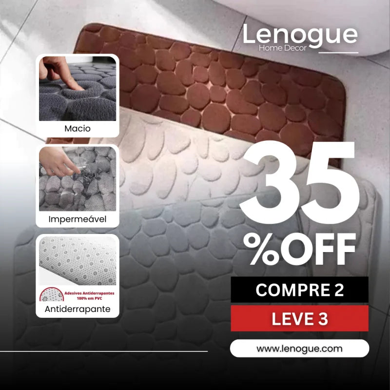 Tapete Antiderrapante Absorvente para Banheiro de Algodão Offertaza
