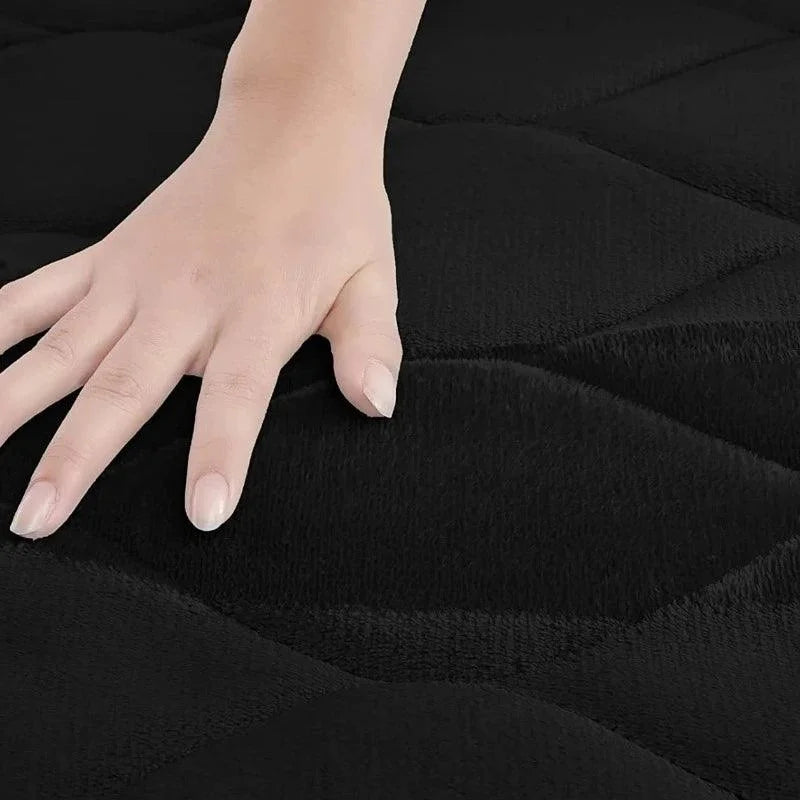 Tapete de Veludo Coral Antiderrapante Absorvente para Banho Offertaza