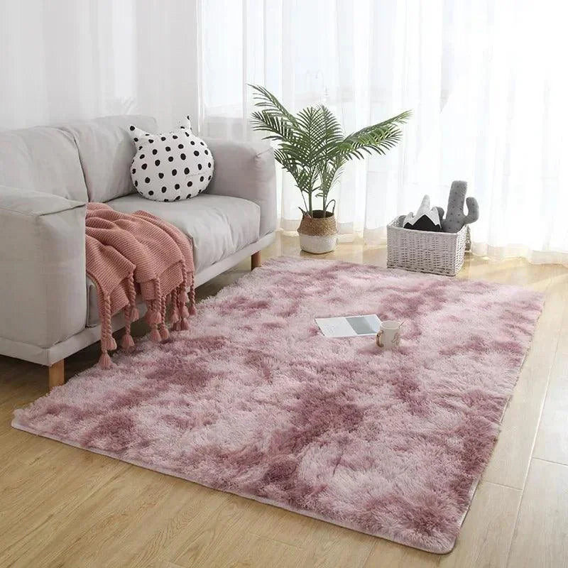 Tapete Felpudo Tie-Dye Retangular para Decoração Moderna Offertaza