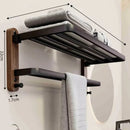 Toalheiro de Parede em Madeira Nogueira para Banheiro Offertaza