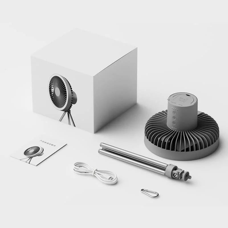 Ventilador Portátil Recarregável Preto com 3 Velocidades para Casa Offertaza